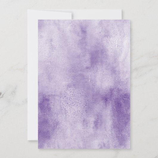 Lavender Paarse waterverf Florals Uitnodiging (Achterkant)
