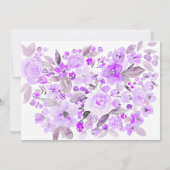 Lavender paarse waterverf foto afstuderen kaart (Achterkant)