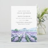 Lavender Paarse Waterverf Greenery Rustic Wedding Kaart (Staand voorkant)
