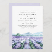 Lavender Paarse Waterverf Greenery Rustic Wedding Kaart (Voorkant / Achterkant)