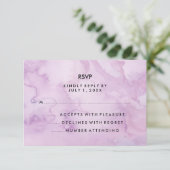 Lavender Paarse Waterverf Kijk naar Mitzvah RSVP (Staand voorkant)