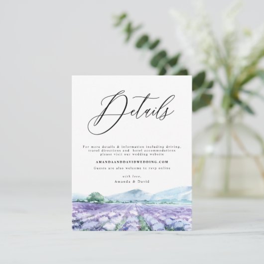 Lavender Paarse Waterverf - Lila kaart (Staand voorkant)