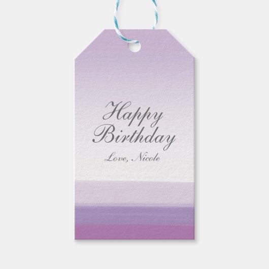Lavender Paarse Waterverf Partij Gift Label Cadeaulabel (Voorkant)