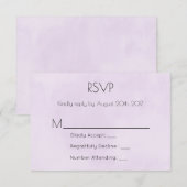 Lavender Paarse Waterverf RSVP Kaartje (Voorkant / Achterkant)