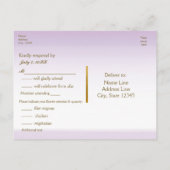 Lavender Paarse Waterverf RSVP Wedding Briefkaart (Achterkant)