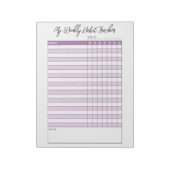 Lavender Paarse Weekly Habit Tracker Notitieblok (Linkerzijde)