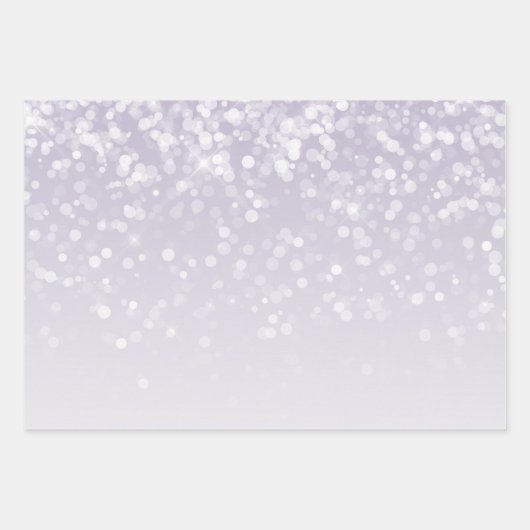 Lavender Paarse White Bokeh Confetti Inpakpapier Vel (Voorkant 3)