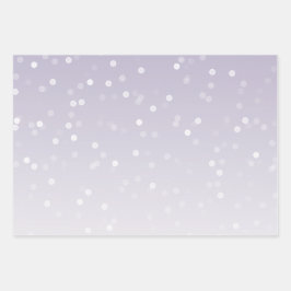 Lavender Paarse White Bokeh Confetti Inpakpapier Vel