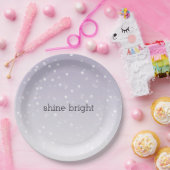 Lavender Paarse White Bokeh Confetti Papieren Bordje (Feest)