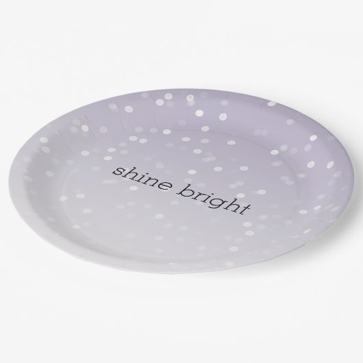 Lavender Paarse White Bokeh Confetti Papieren Bordje (Gekanteld)