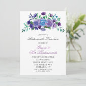 Lavender Paint Floral Bridesmaids Luncheon Invites (Staand voorkant)