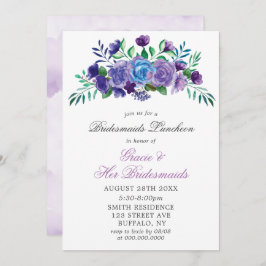 Lavender Paint Floral Bridesmaids Luncheon Invites