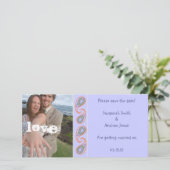 Lavender Paisley Save the Date Your Photo (Staand voorkant)