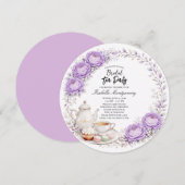 Lavender Palette Tea Party Bridal Shower Kaart (Voorkant / Achterkant)