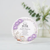Lavender Palette Tea Party Bridal Shower Kaart (Staand voorkant)