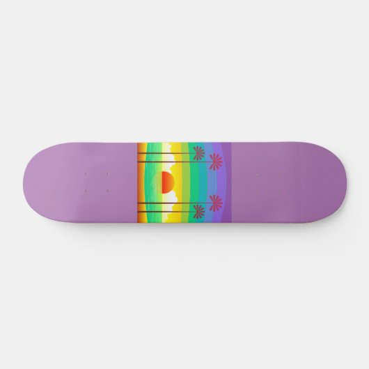 Lavender Palm Trees Summer Persoonlijk Skateboard (Horizontaal)