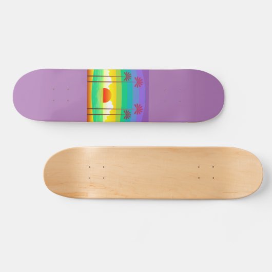 Lavender Palm Trees Summer Persoonlijk Skateboard (Horizontaal)