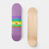 Lavender Palm Trees Summer Persoonlijk Skateboard (Voorkant)