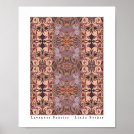 Lavender Pansies Originele Kunst van Linda Becker Poster