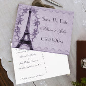 Lavender Paris Grunge Save the Date Briefkaart