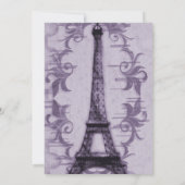 Lavender Paris Grunge Wedding Invitation Kaart (Achterkant)