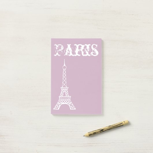 Lavender Paris Post schrijft Post-it® Notes (Op bureau)