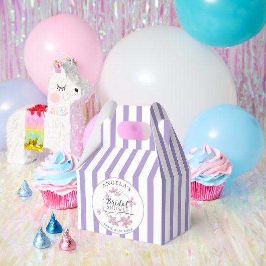Lavender Parisian Stripes Bridal Shower  Bedankdoosjes (Feest)