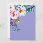  Lavender Pastel Boho Floral Baby shower Kaart (Achterkant)