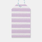 Lavender Pastel Paarse Waterverf Stripes Cadeaus L Cadeaulabel (Achterkant)