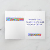 Lavender Patchwork Quilt Block Art Happy Birthday Kaart (Binnen)