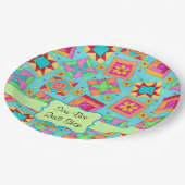 Lavender Patchwork Quilt Block Name Happy Birthday Papieren Bordje (Gekanteld)