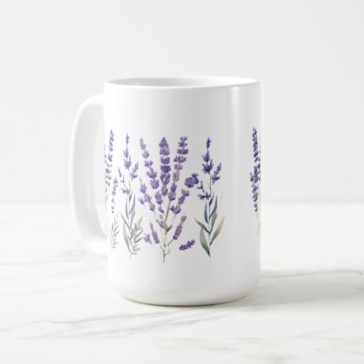 Lavender Pattern Pillar Candle Koffiemok (Voorkant links)