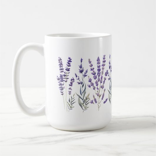 Lavender Pattern Pillar Candle Koffiemok (Links)