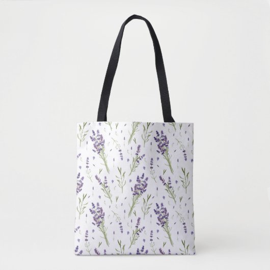 Lavender Pattern Tote Bag (Voorkant)