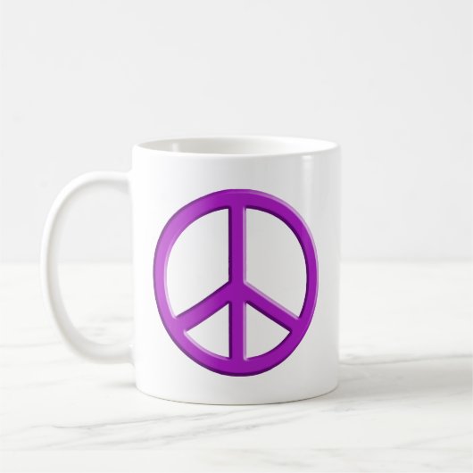 Lavender Peace Sign Koffiemok (Links)