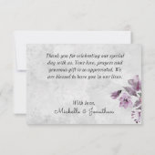 Lavender Peach Floral Waterverf Wedding Bedankkaart (Achterkant)