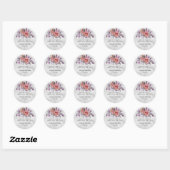 Lavender Peach Silver Floral Verse Wedding Ronde Sticker (Vel)