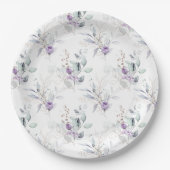 Lavender Peonies, Eucalptus Floral Wedding Papieren Bordje (Voorkant)