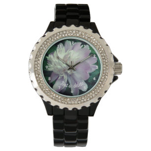 Lavender Peony Flower in Bloom Personalized Horloge