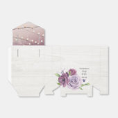 Lavender Peony Wood String of Lights Wedding Bedankdoosjes (Uitgevouwen)