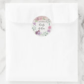 Lavender Peony Wood String of Lights Wedding Ronde Sticker (Tas)