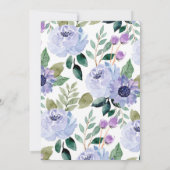 Lavender Periwinkle Floral Elegant Script Kaart (Achterkant)