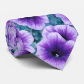 Lavender Petunia Flowers Stropdas (Opgerold)