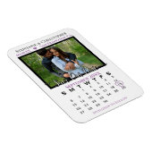 Lavender Photo Calendar Save Our Date Wedding Magneet (Rechterzijde)