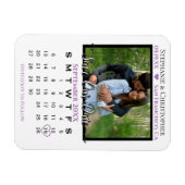 Lavender Photo Calendar Save Our Date Wedding Magneet (Horizontaal)