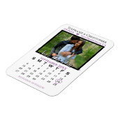 Lavender Photo Calendar Save Our Date Wedding Magneet (Linkerzijde)