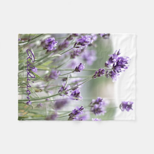 Lavender Photo Fleece Blankets met naam (Voorkant (Horizontaal))