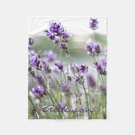 Lavender Photo Fleece Blankets met naam (Voorkant)