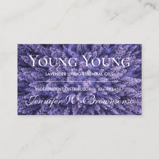 Lavender Photo Logo Paarse Essential Oils Visitekaartje (Voorkant)