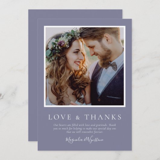 Lavender Photo Love & Bedankt Wedding (Voorkant / Achterkant)